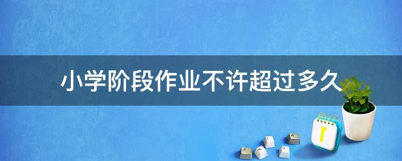 小学阶段作业不许超过多久 小学低年级作业时间不超过