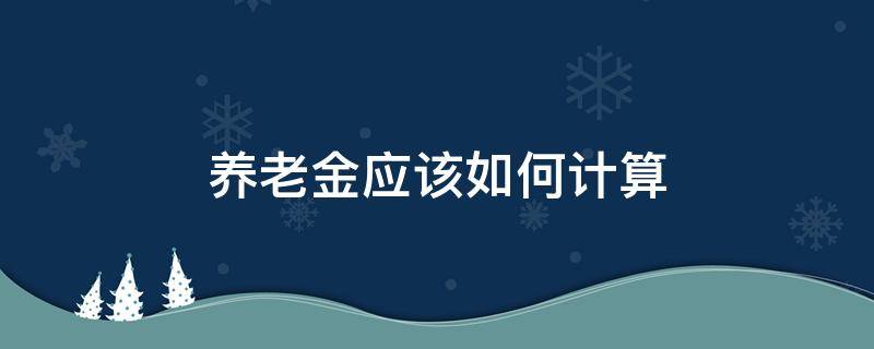 养老金应该如何计算（养老金如何计算的）