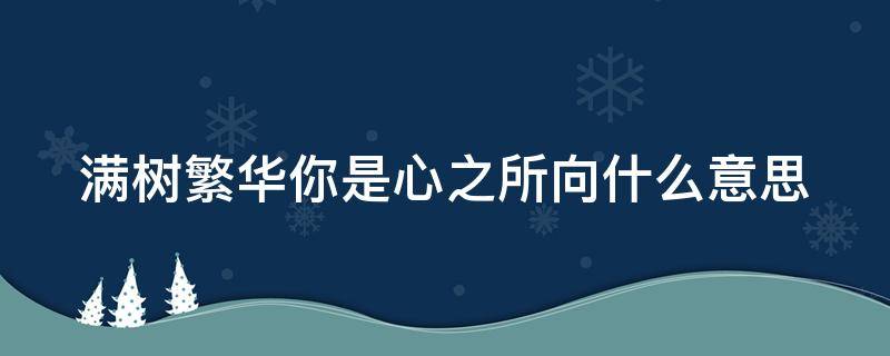 满树繁华你是心之所向什么意思 满树繁花似锦