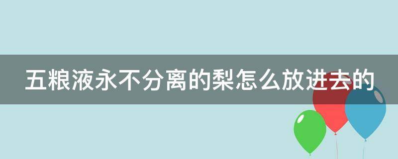 五粮液永不分离的梨怎么放进去的（五粮液永不分离梨是怎么放进去的）