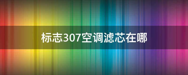 标志307空调滤芯在哪 标致307的空调滤在哪