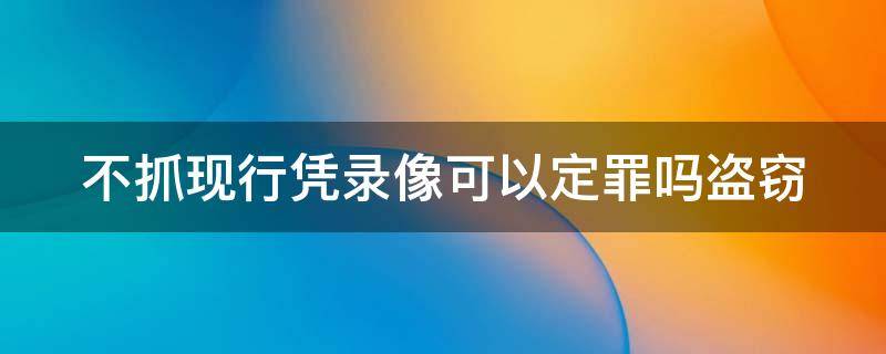 不抓现行凭录像可以定罪吗盗窃（当场抓住小偷没有监控的情况下不承认）