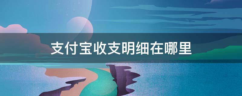 支付宝收支明细在哪里 支付宝收支明细在哪里看