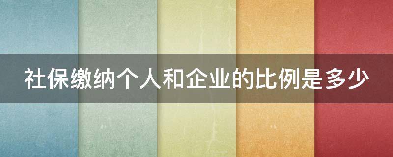 社保缴纳个人和企业的比例是多少 社保缴纳个人和企业的比例是多少合适