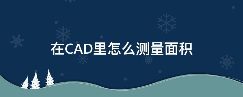 在CAD里怎么测量面积（在cad中怎么测量面积）