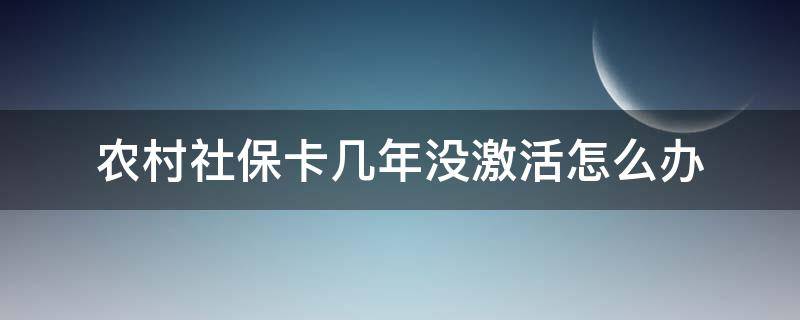 农村社保卡几年没激活怎么办 农村社保卡几年没激活怎么办交了8年的钱怎样查询呢