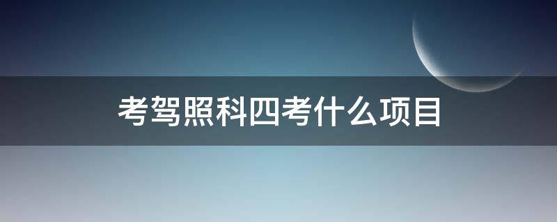 考驾照科四考什么项目（考驾照科四是什么项目）