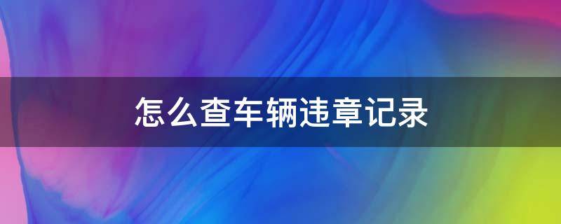 怎么查车辆违章记录 怎么查车辆违章记录电话号码