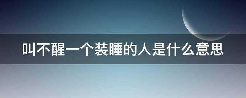 叫不醒一个装睡的人是什么意思 叫不醒一个装睡的人是什么歌