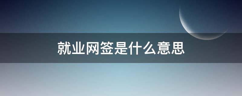 就业网签是什么意思（学生就业网签是什么意思）