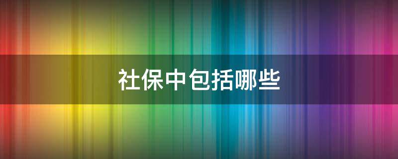 社保中包括哪些（社保中包括哪些内容）