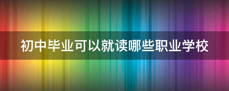 初中毕业可以就读哪些职业学校（初中毕业可以读什么职校）