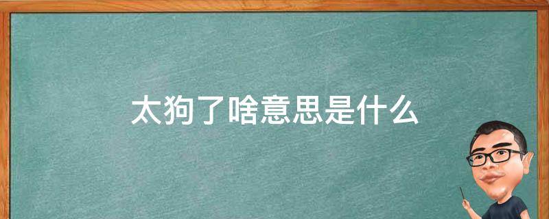 太狗了啥意思是什么 太狗了一般是什么意思