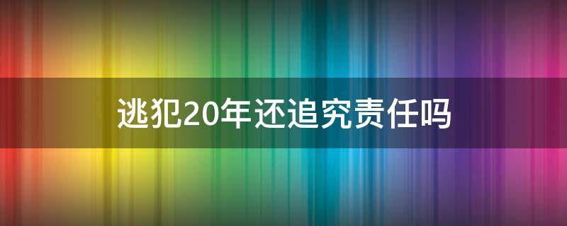 逃犯20年还追究责任吗（逃犯多少年后不追究）