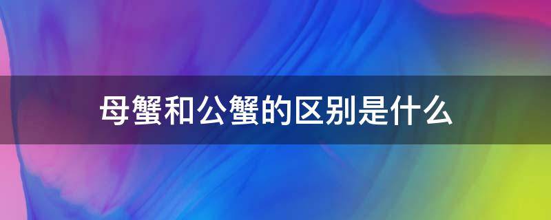 母蟹和公蟹的区别是什么 母蟹和公蟹有什么区别