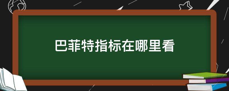 巴菲特指标在哪里看（巴菲特指标怎么看）