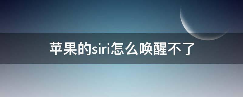 苹果的siri怎么唤醒不了 iphone的siri唤醒不了