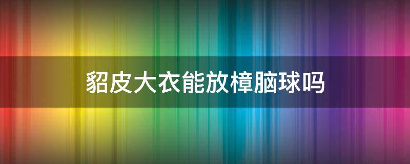 貂皮大衣能放樟脑球吗 貂皮大衣存放时为什么不能放樟脑球