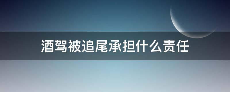 酒驾被追尾承担什么责任（饮酒驾车被追尾谁的责任）