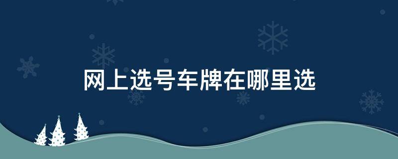 网上选号车牌在哪里选 汽车车牌网上自己选号怎么选