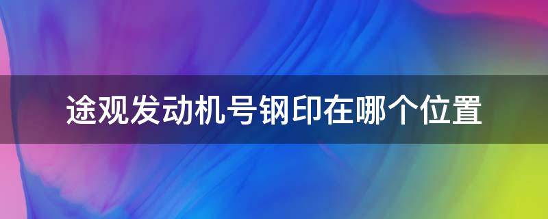 途观发动机号钢印在哪个位置 途观l车架号钢印在哪里