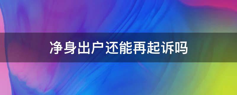 净身出户还能再起诉吗（自愿净身出户的能二次起诉吗）