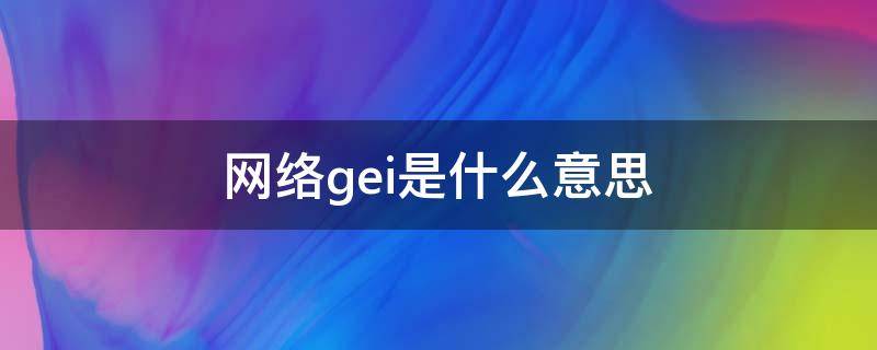 网络gei是什么意思（网络给是什么意思）