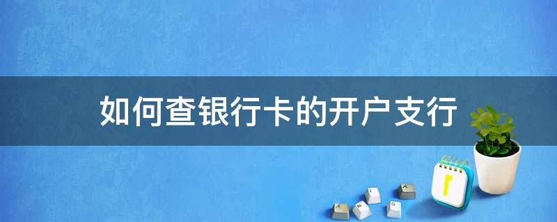 如何查银行卡的开户支行 如何查银行卡的开户支行地址