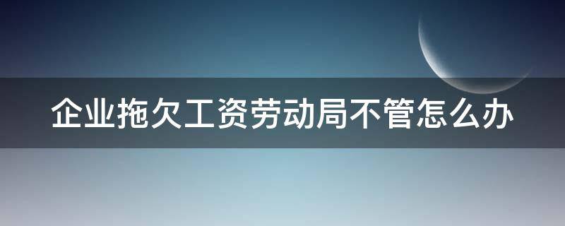 企业拖欠工资劳动局不管怎么办