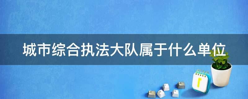 城市综合执法大队属于什么单位 城市综合执法大队属于什么单位管理