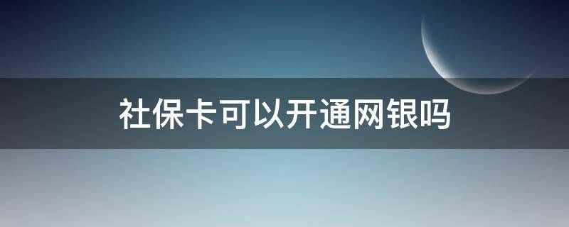 社保卡可以开通网银吗（金融社保卡可以开通网银吗）