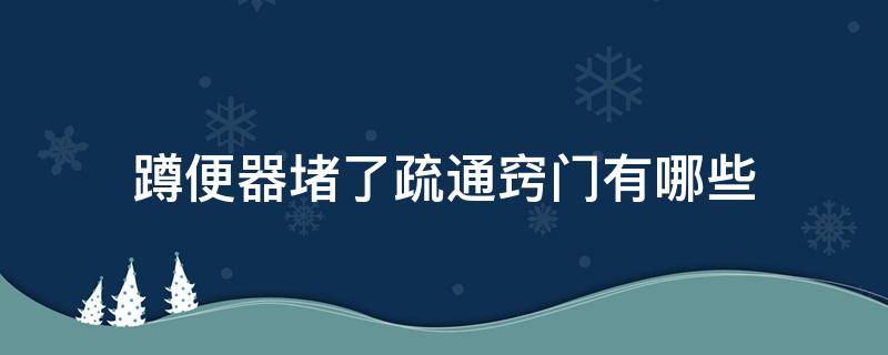 蹲便器堵了疏通窍门有哪些（厕所蹲便器堵了如何自己疏通）