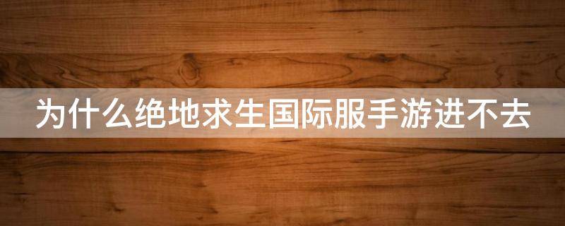 为什么绝地求生国际服手游进不去 为什么绝地求生国际服手游进不去游戏