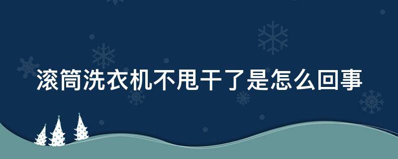 滚筒洗衣机不甩干了是怎么回事 滚筒洗衣机不甩干什么情况