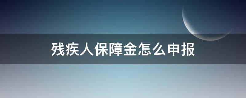 残疾人保障金怎么申报（小规模残疾人保障金怎么申报）