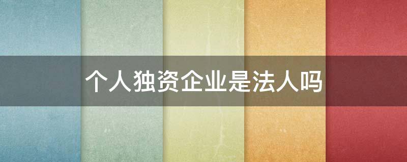 个人独资企业是法人吗（合伙企业和个人独资企业是法人吗）