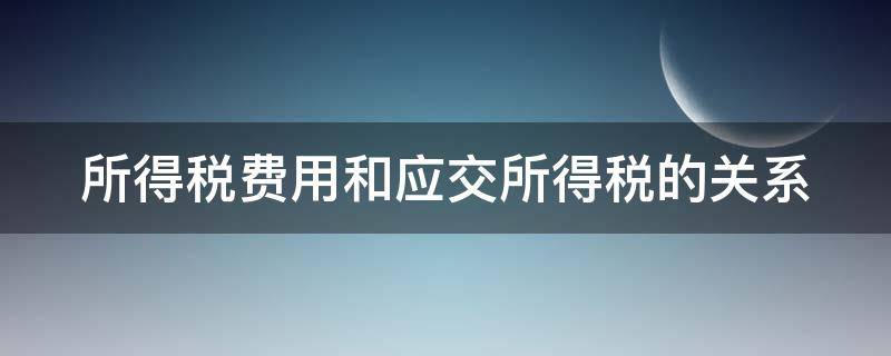 所得税费用和应交所得税的关系 所得税费用和应交所得税这两者有什么区...