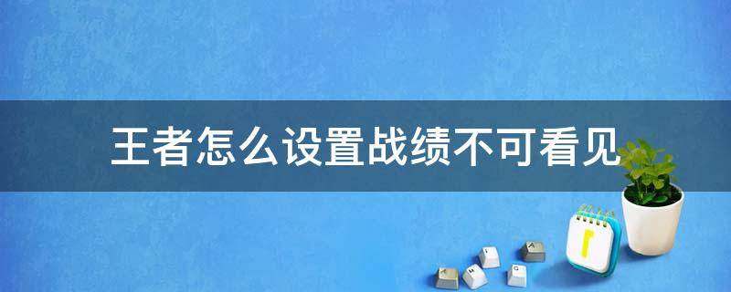 王者怎么设置战绩不可看见（王者荣耀设置战绩不可看怎么看到）