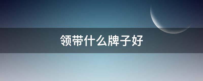 领带什么牌子好（领带什么牌子好?）