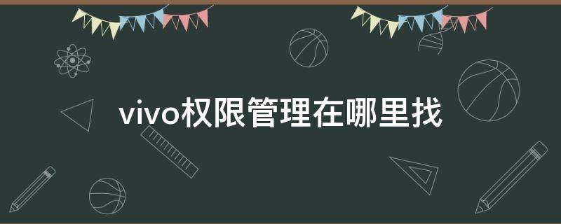 vivo权限管理在哪里找 vivo的权限管理在哪里找到