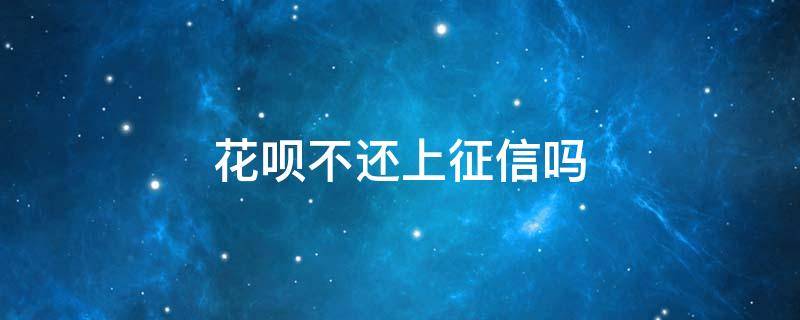 花呗不还上征信吗 花呗不还上征信会怎么样