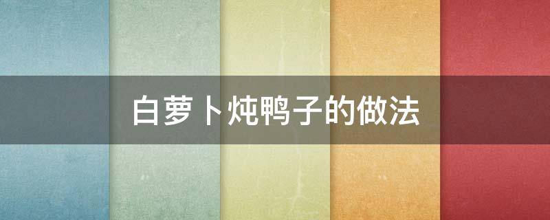 白萝卜炖鸭子的做法 鸭子炖白萝卜窍门