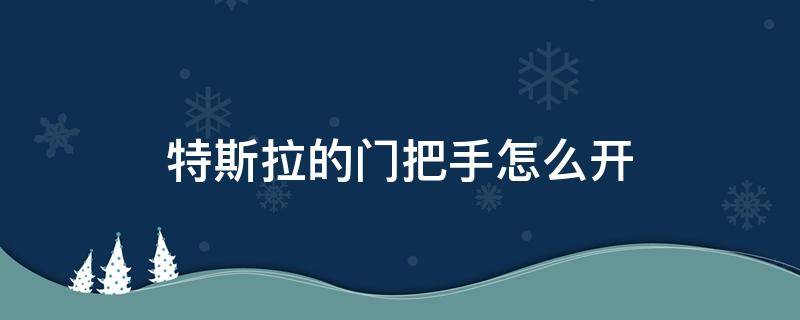 特斯拉的门把手怎么开（特斯拉里面门把手怎么开）