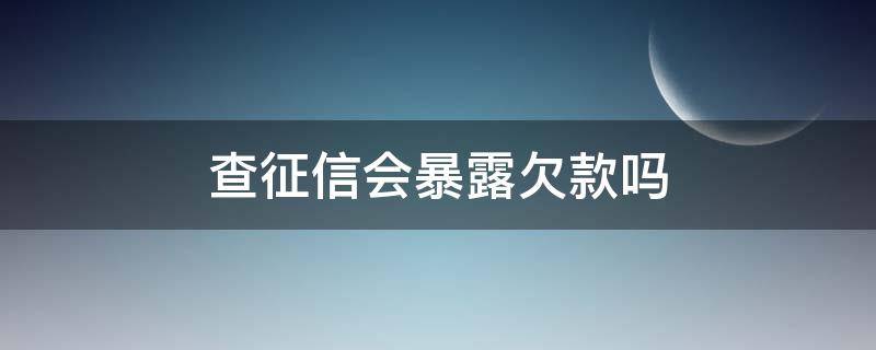 查征信会暴露欠款吗（个人征信会暴露欠款吗）