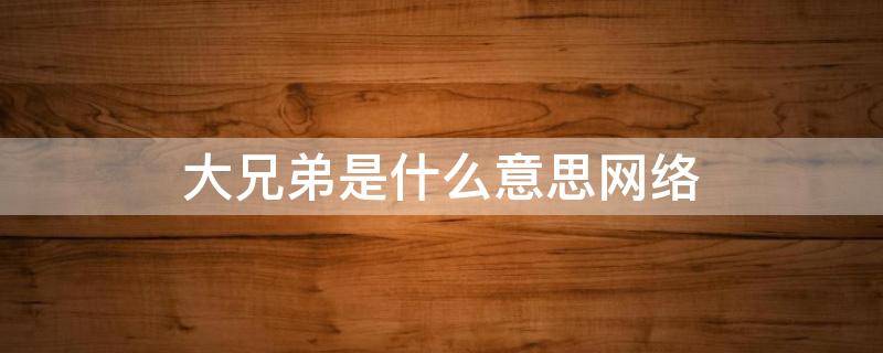 大兄弟是什么意思网络（大兄弟是啥意思）