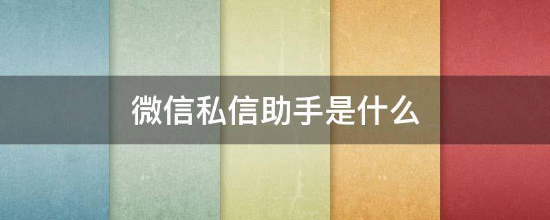 微信私信助手是什么（微信私信小助手）