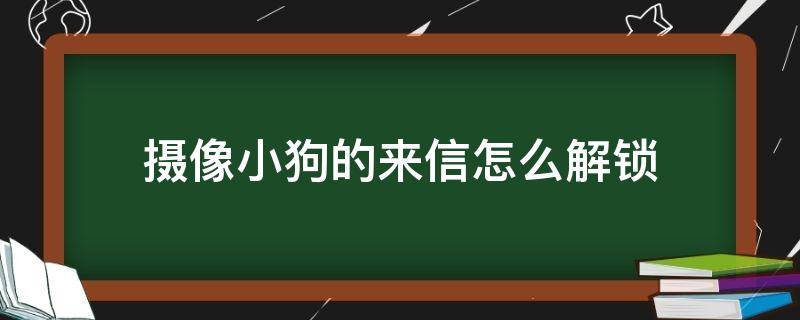 摄像小狗的来信怎么解锁 怎样解锁摄像小狗的来信