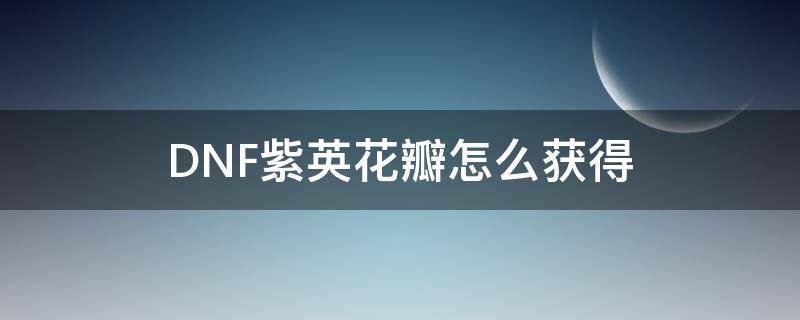 DNF紫英花瓣怎么获得（dnf紫英花瓣任务奖励）