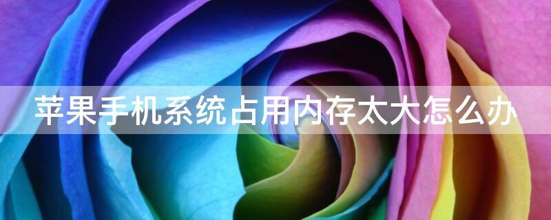 苹果手机系统占用内存太大怎么办 苹果手机系统占用太多内存怎么办