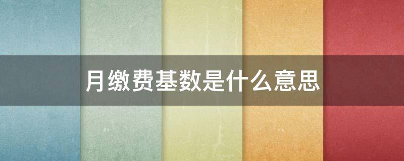 月缴费基数是什么意思（个人月缴费基数是什么意思）